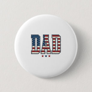 Patriotic Dad American Flag Vintage Vector Design_ 2 Inch Round Button