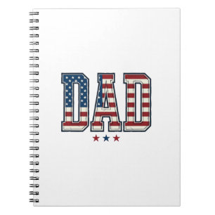 Patriotic Dad American Flag Vintage Vector Design_ Notebook