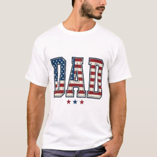 Patriotic Dad American Flag Vintage Vector Design_ T-Shirt