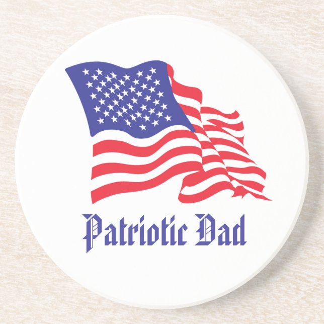 Patriotic Dad Father's Day Coaster (Front)