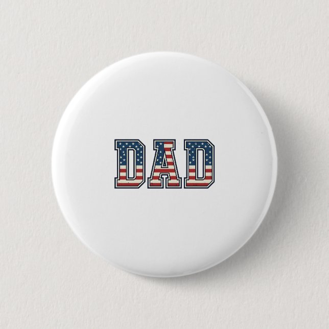 Patriotic Dad Flag Lettering Vector Design_1 2 Inch Round Button (Front)