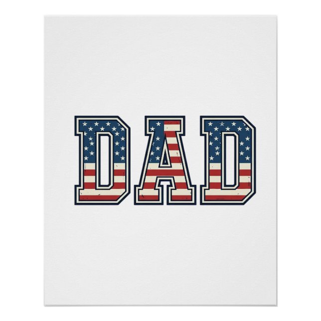 Patriotic Dad Flag Lettering Vector Design_1 Poster (Front)