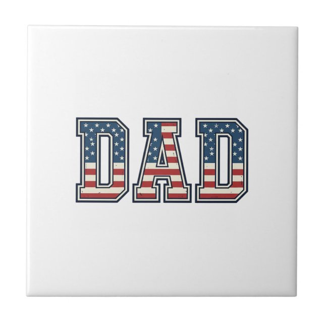 Patriotic Dad Flag Lettering Vector Design_1 Tile (Front)