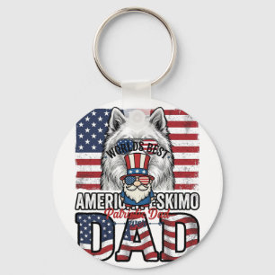 Patriotic Dad Gnome Vintage Vector Shirt Design_1 Keychain