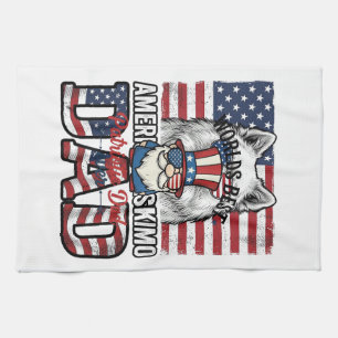 Patriotic Dad Gnome Vintage Vector Shirt Design_1 Kitchen Towel