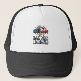 Patriotic Dad Man Legend Vintage T-Shirt Design_1 Trucker Hat