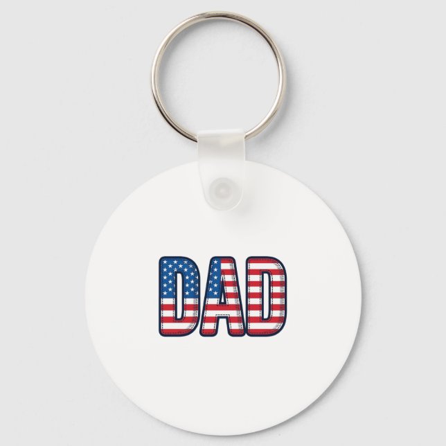 Patriotic DAD Vector Shirt Design_1 Keychain (Front)