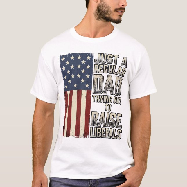 Patriotic Dad Vintage Flag Quote Shirt Design_1 (Front)