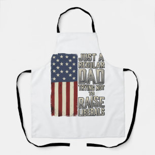 Patriotic Dad Vintage Flag Quote Shirt Design_1 Apron