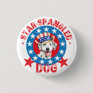 Patriotic Dalmatian 1 Inch Round Button