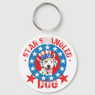Patriotic Dalmatian Keychain