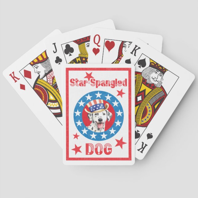 Patriotic Dalmatian Playing Cards (Back)