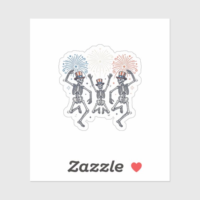Patriotic Dancing Skeleton Fireworks Vintage Shirt (Sheet)