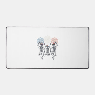 Patriotic Dancing Skeleton Fireworks Vintage Shirt Desk Mat