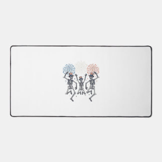 Patriotic Dancing Skeleton Fireworks Vintage Shirt Desk Mat
