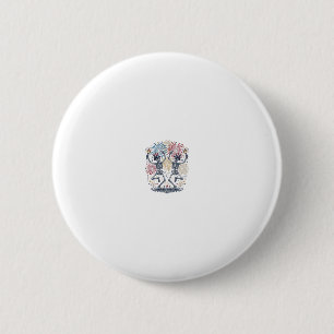 Patriotic Dancing Skeletons Fireworks 4th of July 2 Inch Round Button