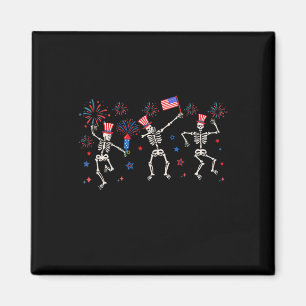 Patriotic Dancing Skeletons Funny Fourth Of July Magnet