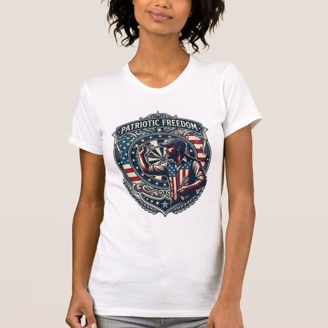 Patriotic Dart Player Vector Graphic Tee (Front)