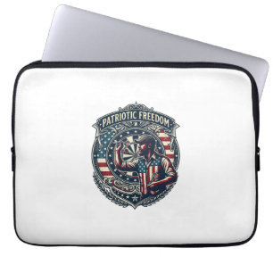 Patriotic Dart Player Vector Graphic Tee Laptop Sleeve