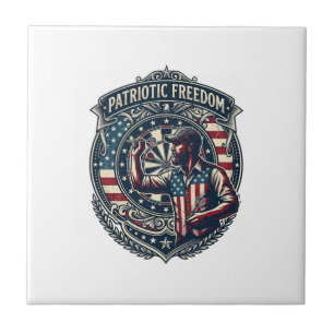 Patriotic Dart Player Vector Graphic Tee Tile