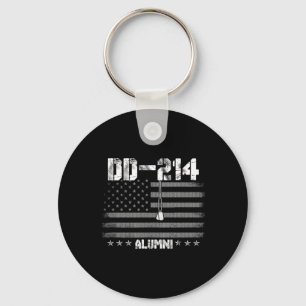 Patriotic Dd-214 Alumni Military Veteran Long Slee Keychain