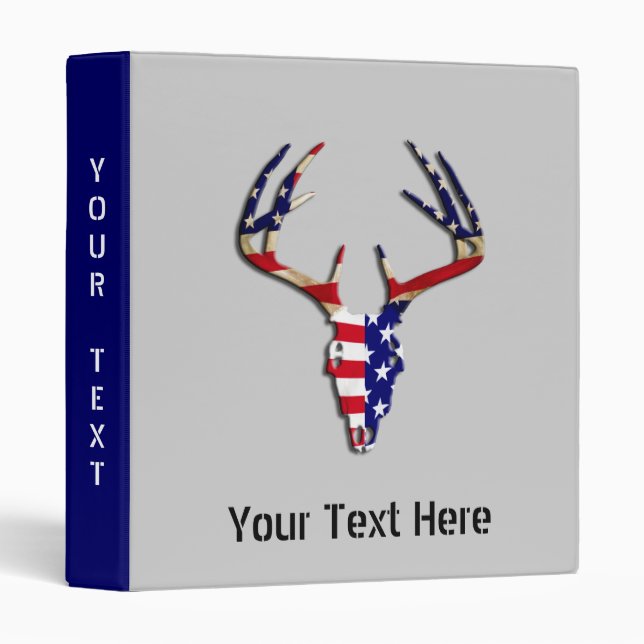 Patriotic Deer Hunting skull Binder (Front/Spine)