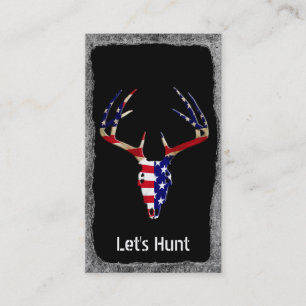 Patriotic Deer Skull Business Card