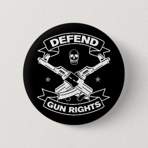 Patriotic Defend Gun Rights Defend 2nd Amendment 2 Inch Round Button