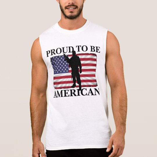 Patriotic Defender of freedom Proud to be American Sleeveless Shirt