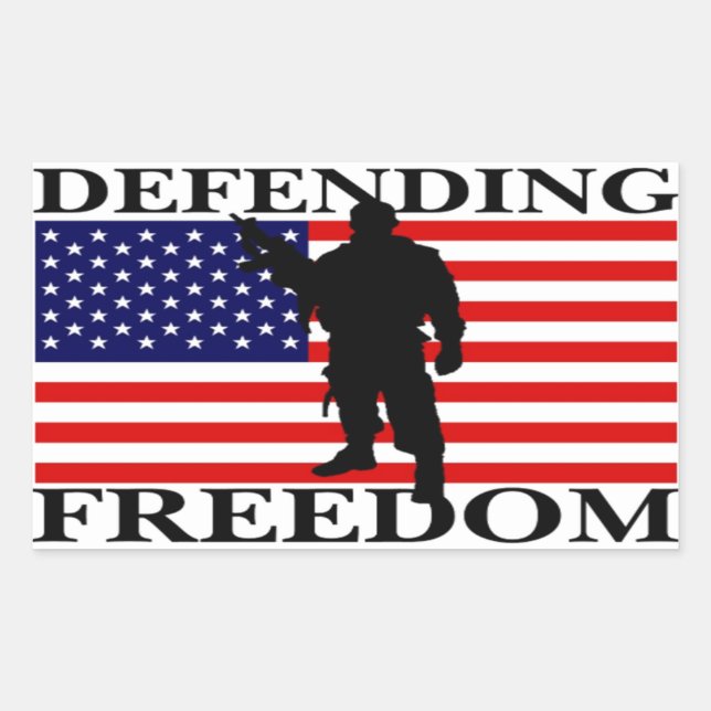 Patriotic Defending Freedom Sticker (Front)