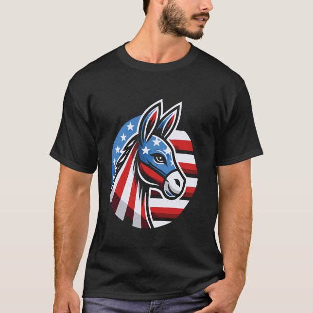 Patriotic Democratic Donkey T-Shirt (Front)