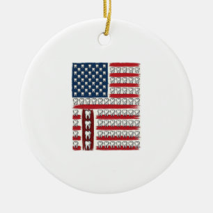 Patriotic Dentist Tooth Flag Ceramic Ornament