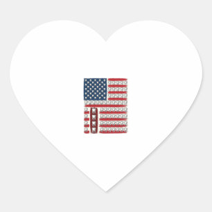 Patriotic Dentist Tooth Flag Heart Sticker