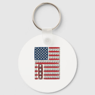 Patriotic Dentist Tooth Flag Keychain