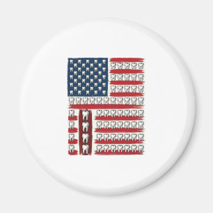 Patriotic Dentist Tooth Flag Magnet