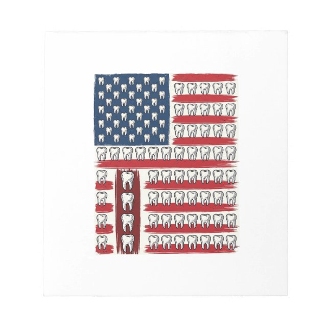 Patriotic Dentist Tooth Flag Notepad (Front)