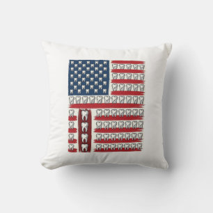 Patriotic Dentist Tooth Flag Throw Pillow