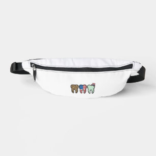 Patriotic Dentist Tooth Vintage Leopard Shirt Desi Fanny Pack