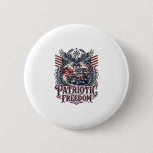 Patriotic Desert Road Explorer 2 Inch Round Button