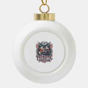 Patriotic Desert Road Explorer Ceramic Ball Christmas Ornament