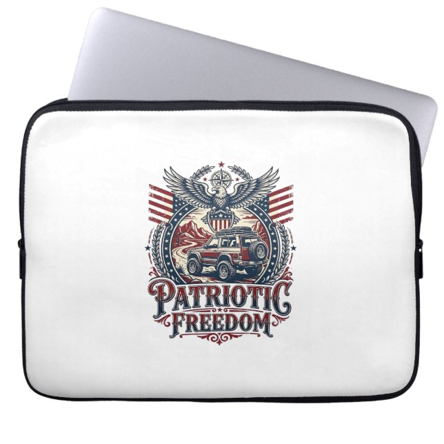 Patriotic Desert Road Explorer Laptop Sleeve (Front)