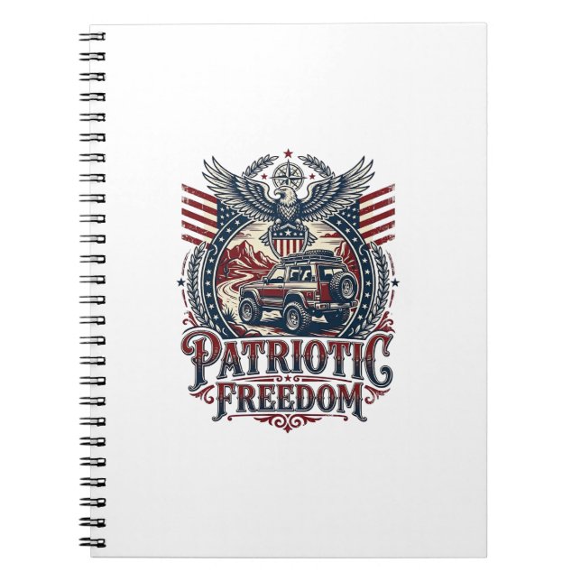 Patriotic Desert Road Explorer Notebook (Front)
