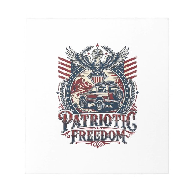 Patriotic Desert Road Explorer Notepad (Front)