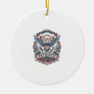 Patriotic Desert Southwest Pride Vector Graphic Te Ceramic Ornament