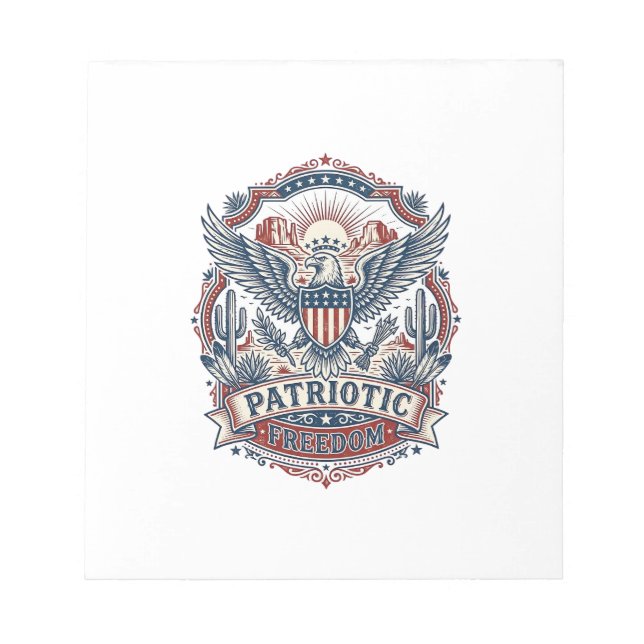 Patriotic Desert Southwest Pride Vector Graphic Te Notepad (Front)