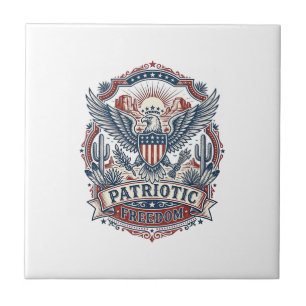 Patriotic Desert Southwest Pride Vector Graphic Te Tile
