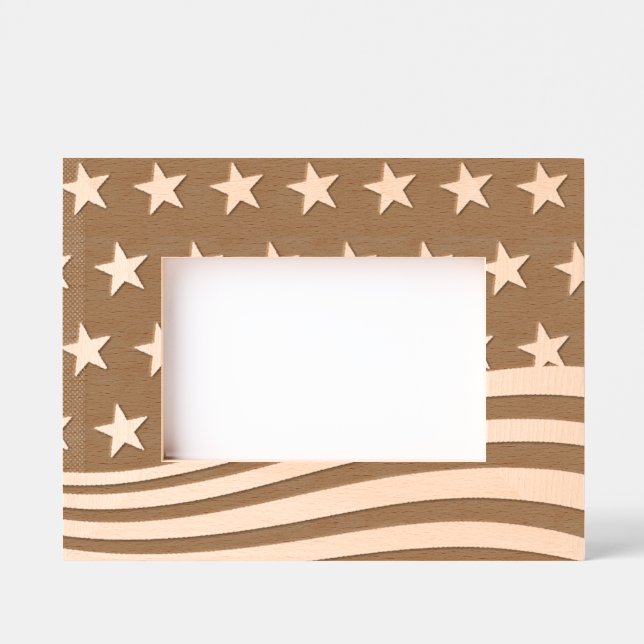 Patriotic Design Etched Picture Frame (Front)