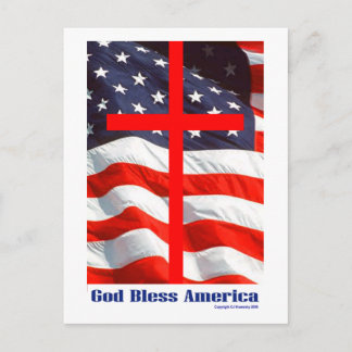 Patriotic Designs - "Bless America" Postcard