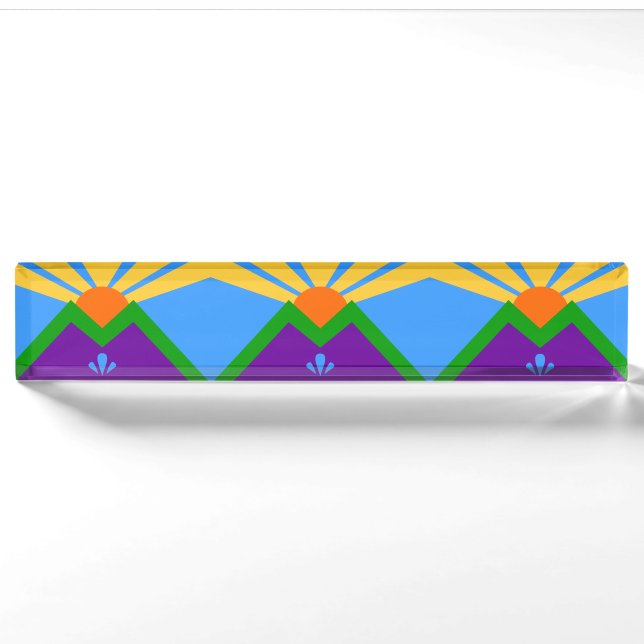 Patriotic desk nameplate, Flag of Manitou Springs Nameplate (Front)