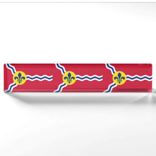 Patriotic desk nameplate, Flag of St. Louis, USA Nameplate
